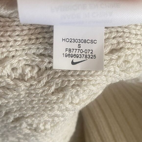 Nike Men's Life Cable Knit Turtleneck Sweater Light Bone FB7770-072 Size Small - Picture 16 of 16